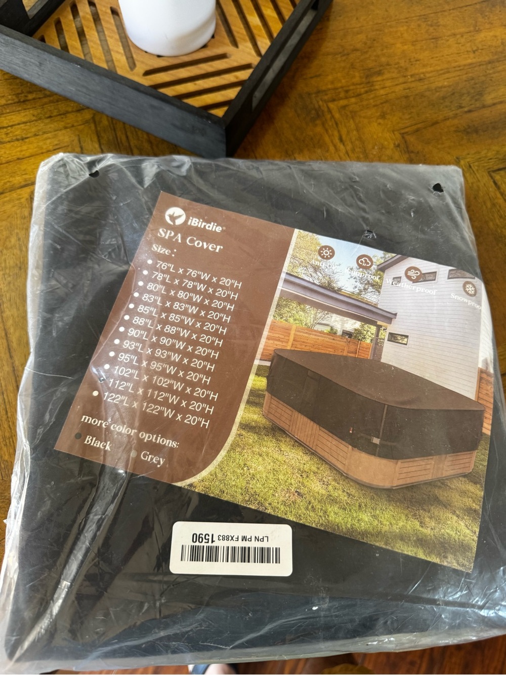 Black Spa Cover - Protective Hot Tub Cover